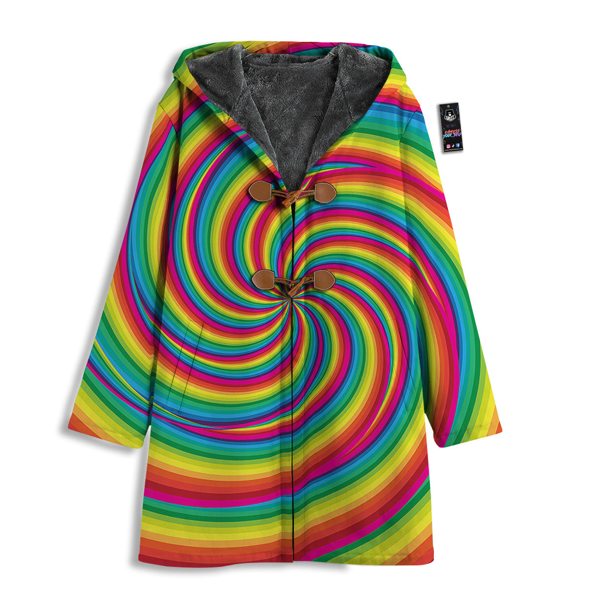 Swirl Candy Rainbow Print Men's Windbreaker Jacket-grizzshop