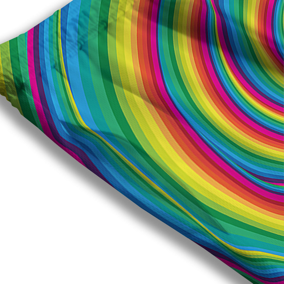 Swirl Candy Rainbow Print Mesh Shorts