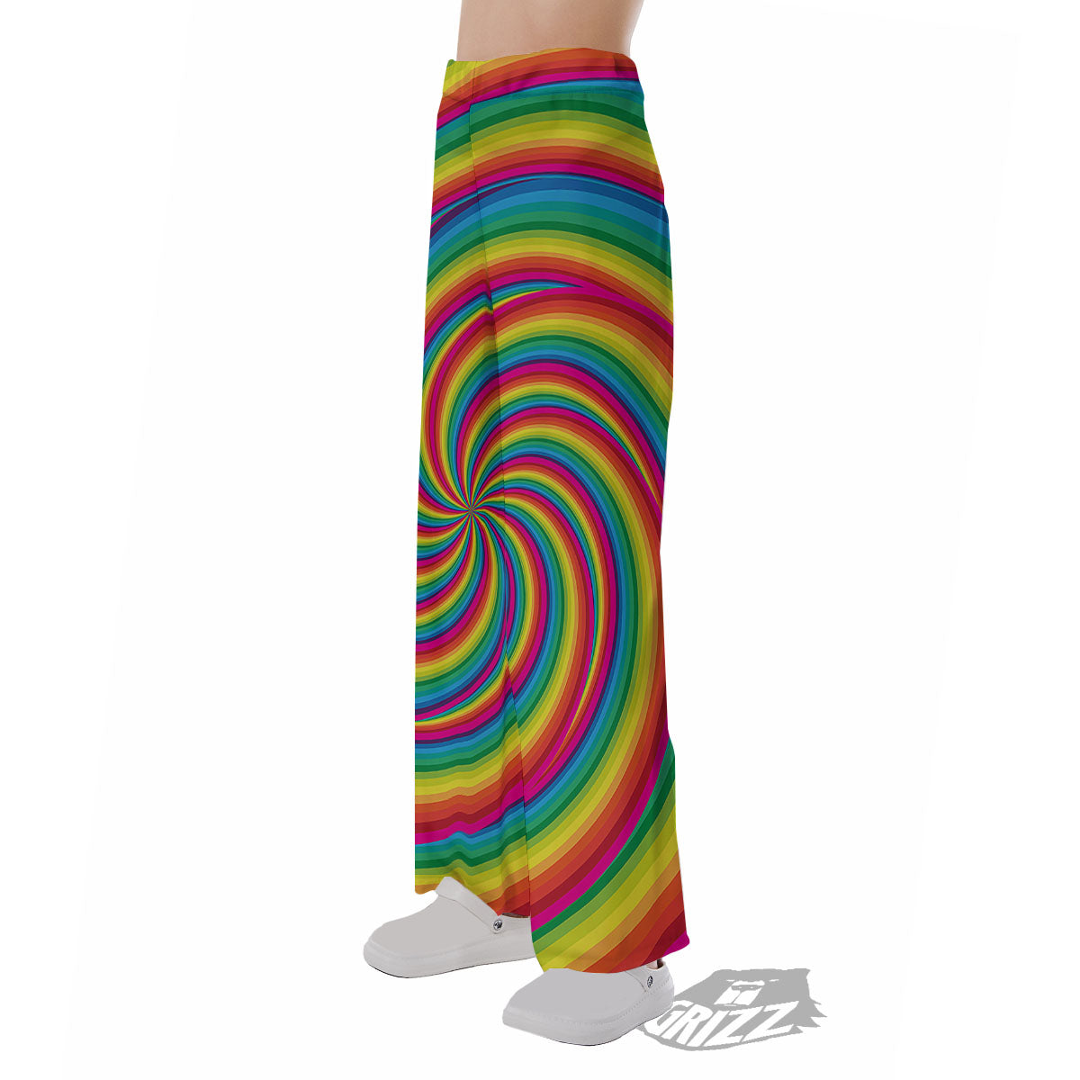 Swirl Candy Rainbow Print Pajama Pants-grizzshop