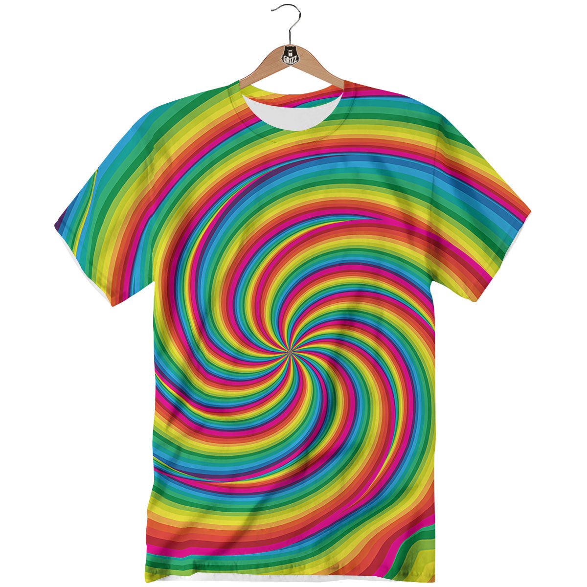 Swirl Candy Rainbow Print T-Shirt-grizzshop