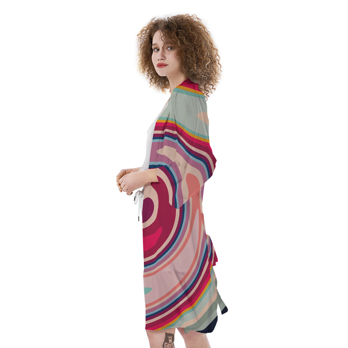Swirl Colorful Print Kimono-grizzshop