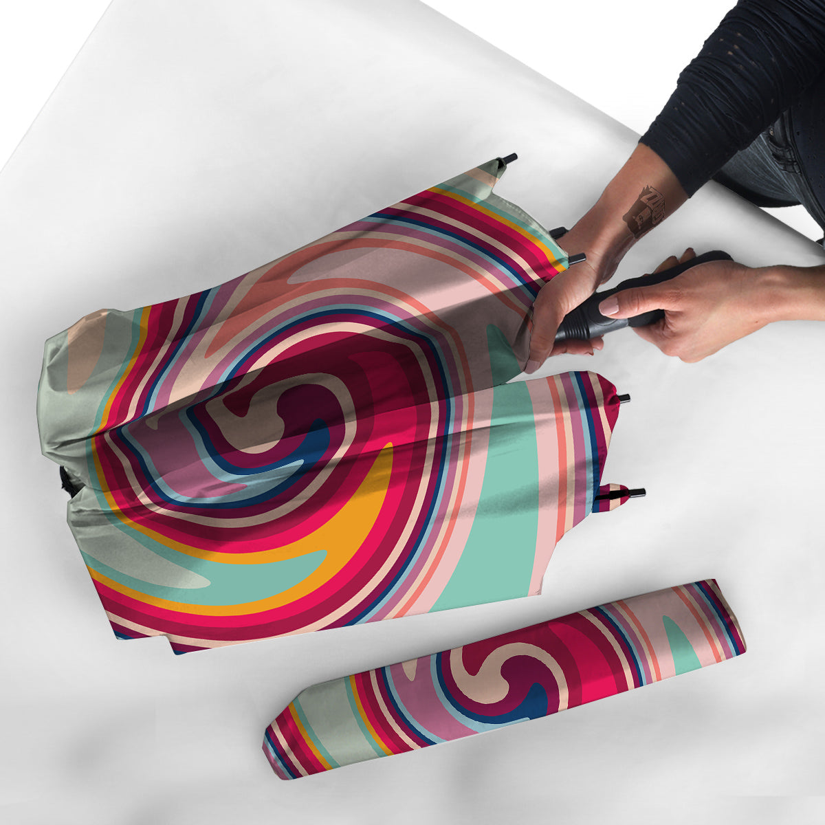 Swirl Colorful Print Umbrella-grizzshop