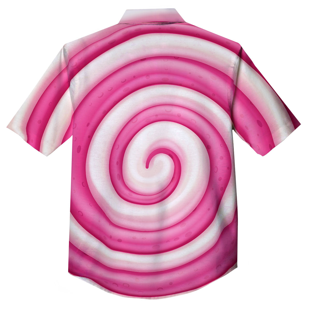 Swirl Pink Lollipop Print Button Up Shirt-grizzshop