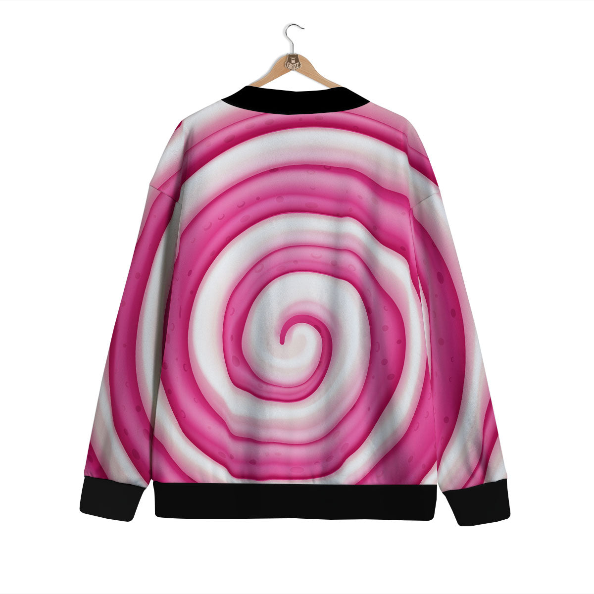 Swirl Pink Lollipop Print Cardigan-grizzshop