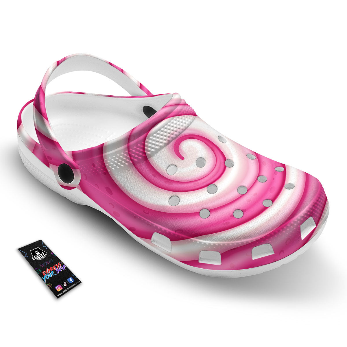 Swirl Pink Lollipop Print Clog-grizzshop