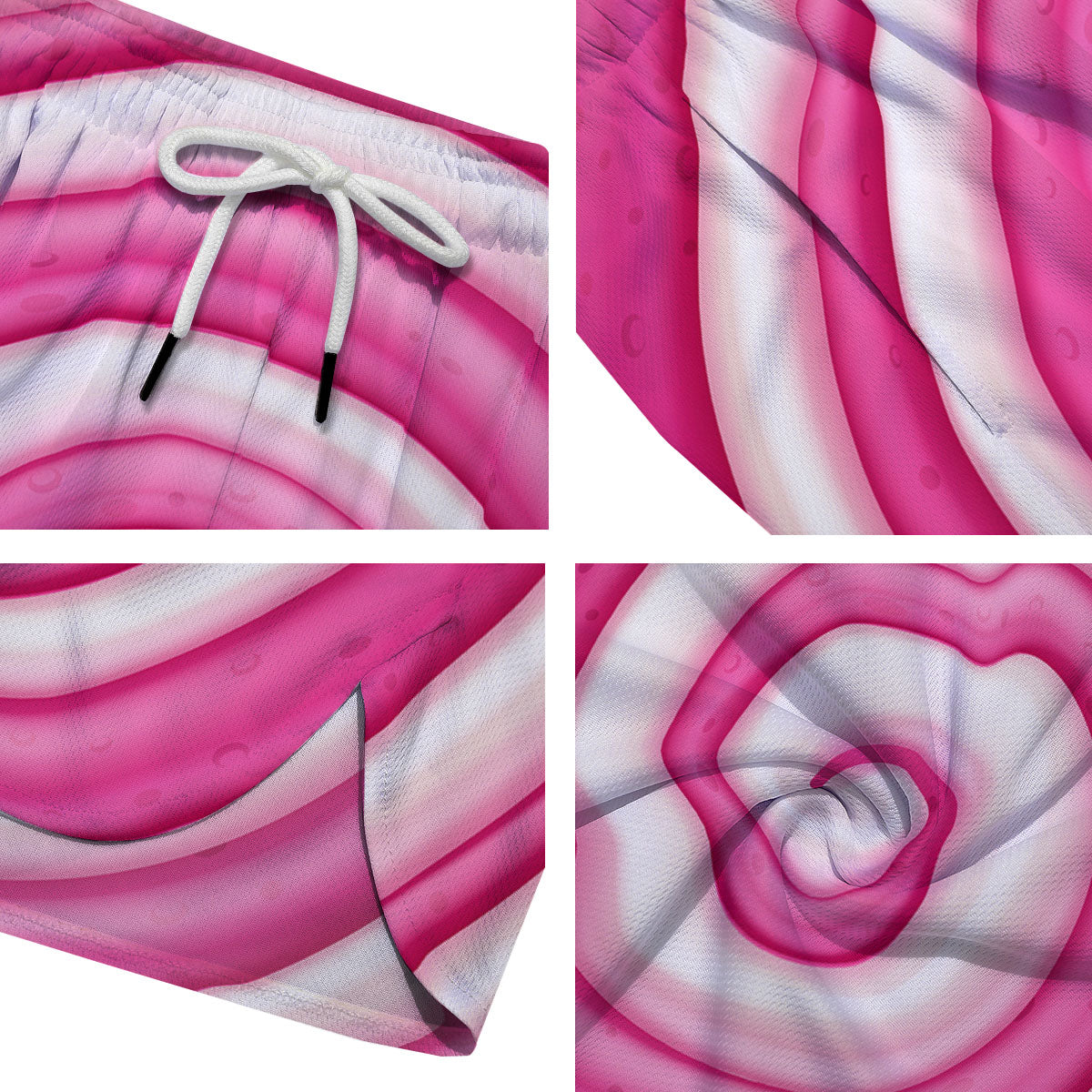 Swirl Pink Lollipop Print Men's Running Shorts-grizzshop