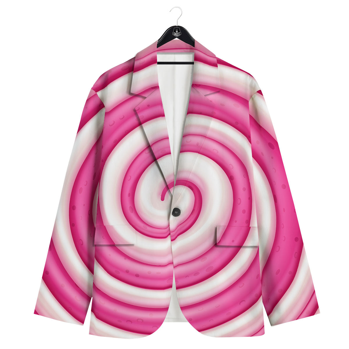 Swirl Pink Lollipop Print Men's Sport Coat-grizzshop