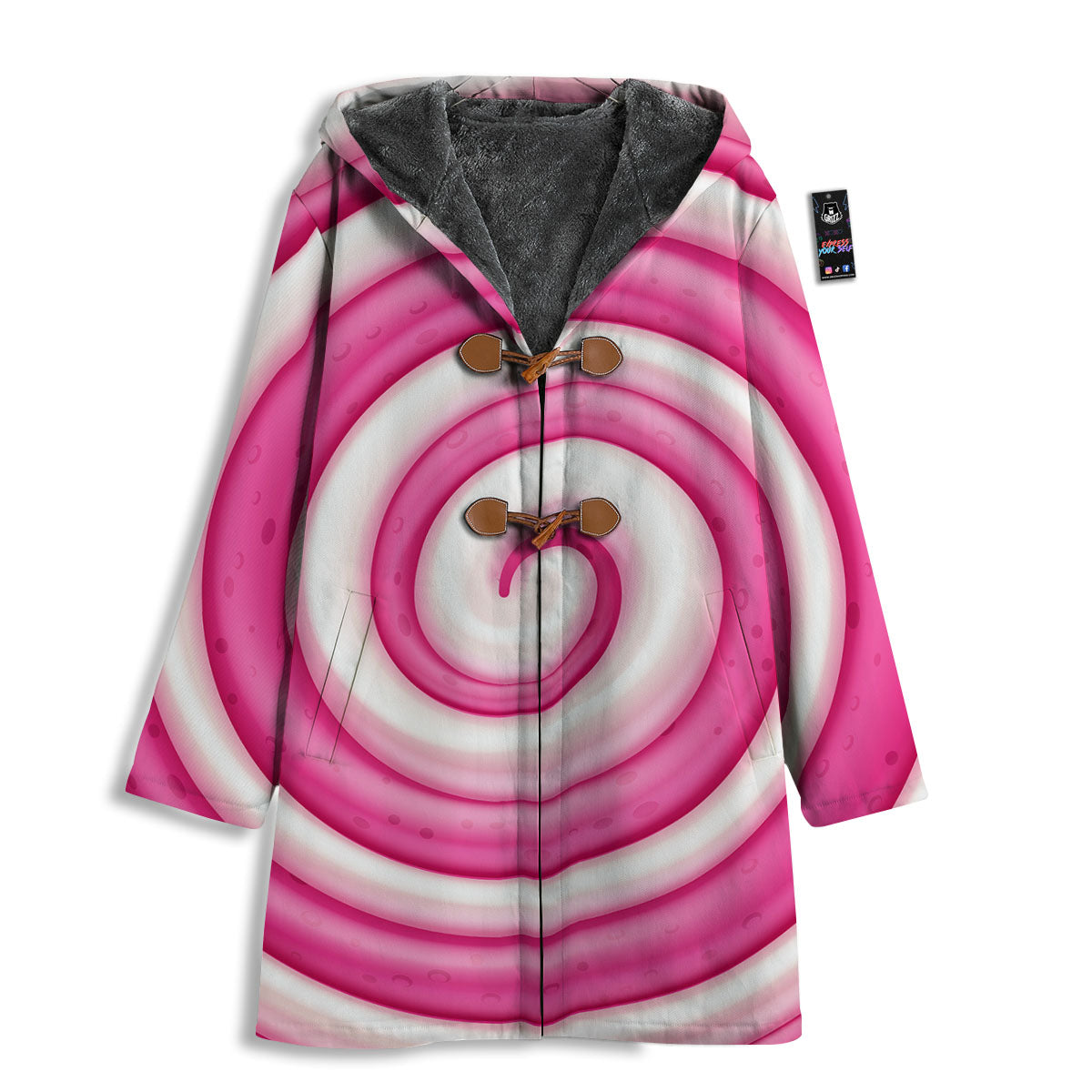 Swirl Pink Lollipop Print Men's Windbreaker Jacket-grizzshop