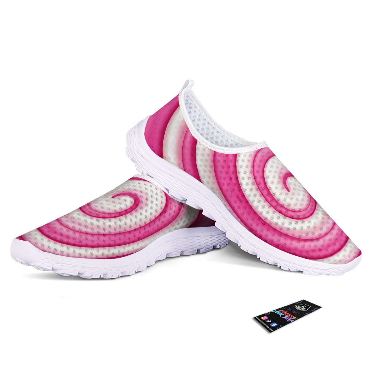 Swirl Pink Lollipop Print Nurse Shoes-grizzshop