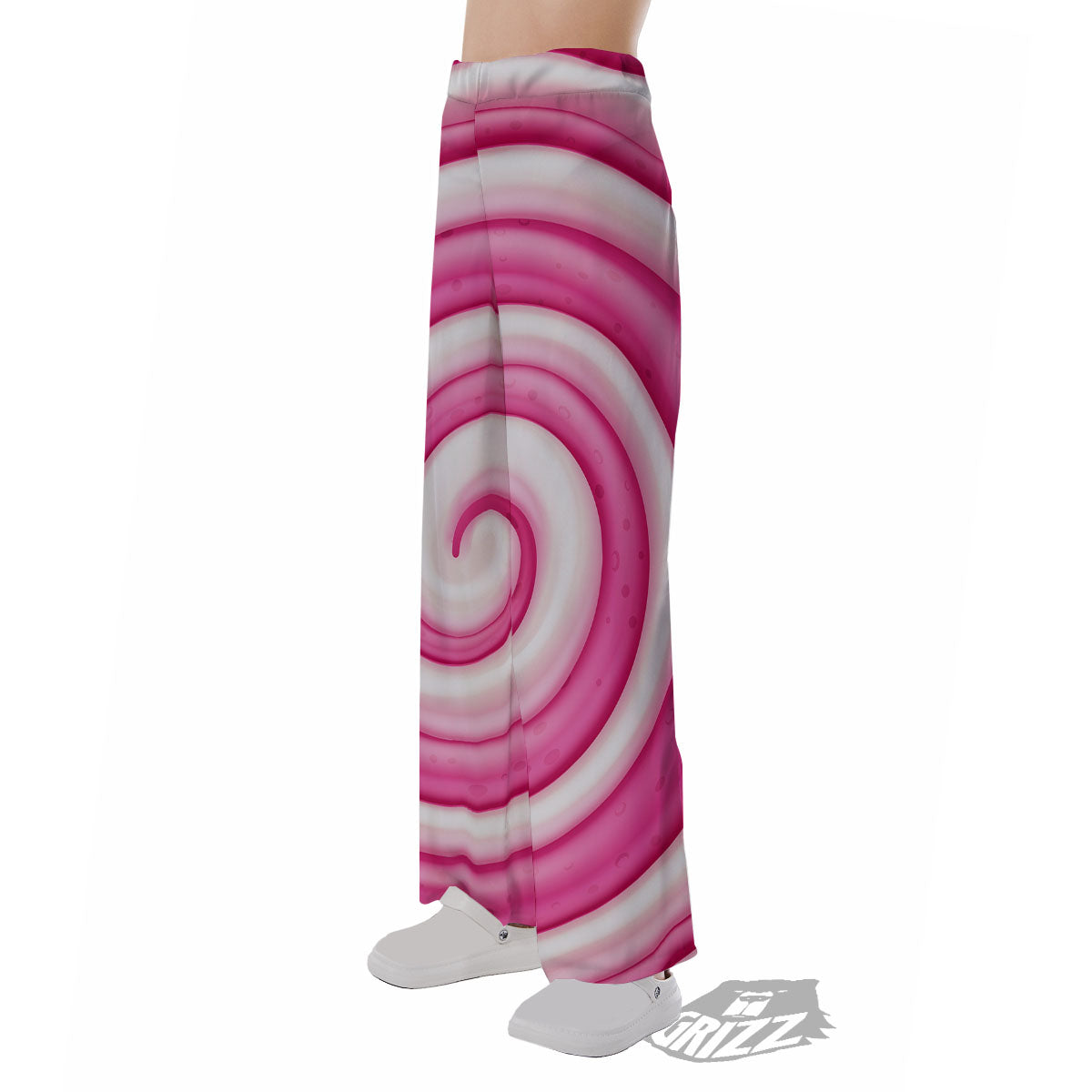Swirl Pink Lollipop Print Pajama Pants-grizzshop
