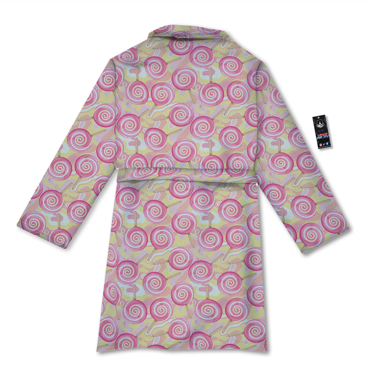 Swirl Pink Lollipop Print Pattern Bathrobe-grizzshop