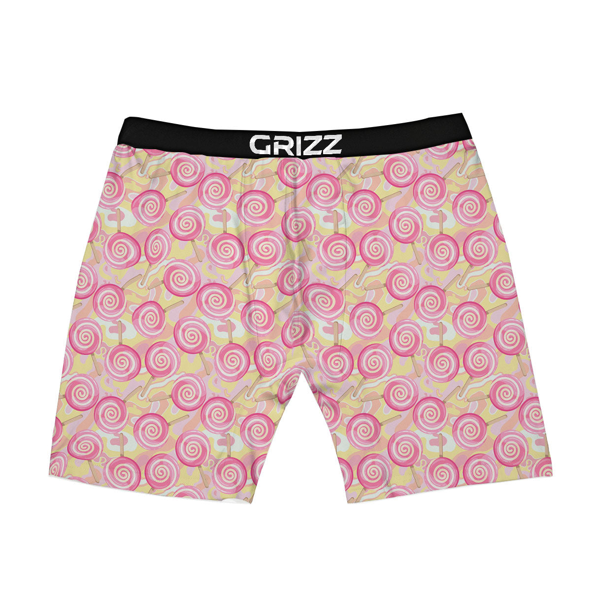 Swirl Pink Lollipop Print Pattern Boxer Briefs-grizzshop