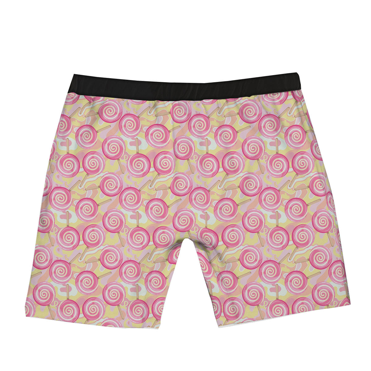 Swirl Pink Lollipop Print Pattern Boxer Briefs-grizzshop