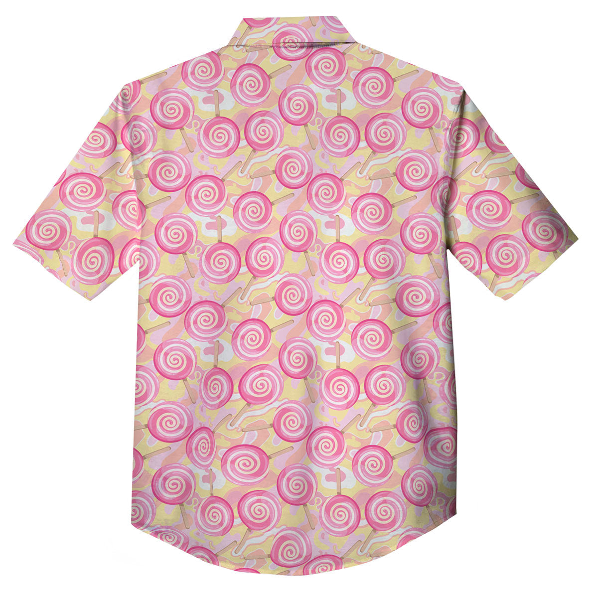 Swirl Pink Lollipop Print Pattern Button Up Shirt-grizzshop