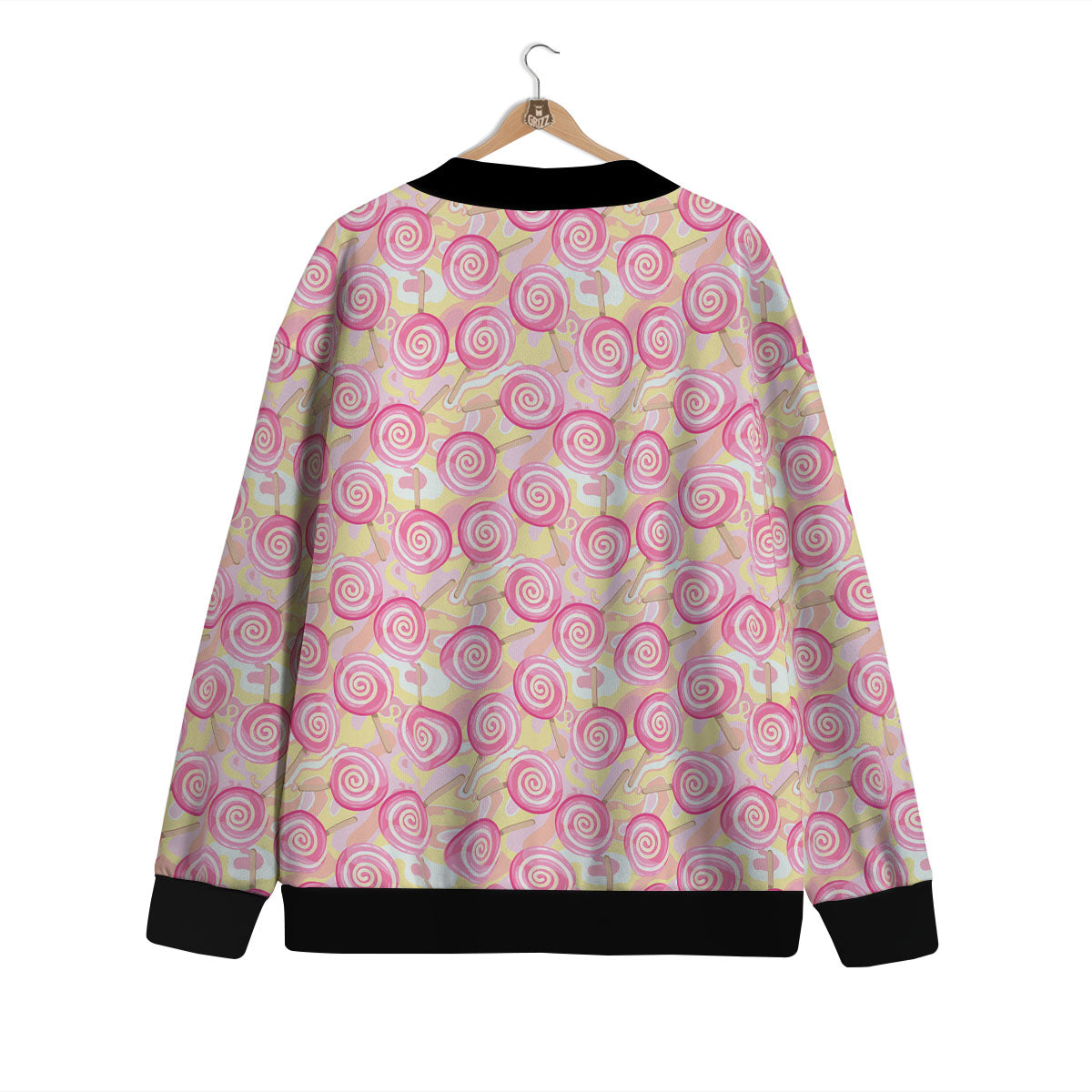 Swirl Pink Lollipop Print Pattern Cardigan-grizzshop