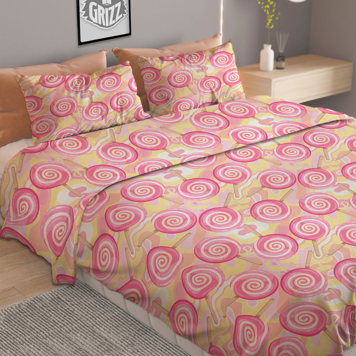 Tie Dye Acid Wash White And Blue Print Duvet Cover Bedding Set