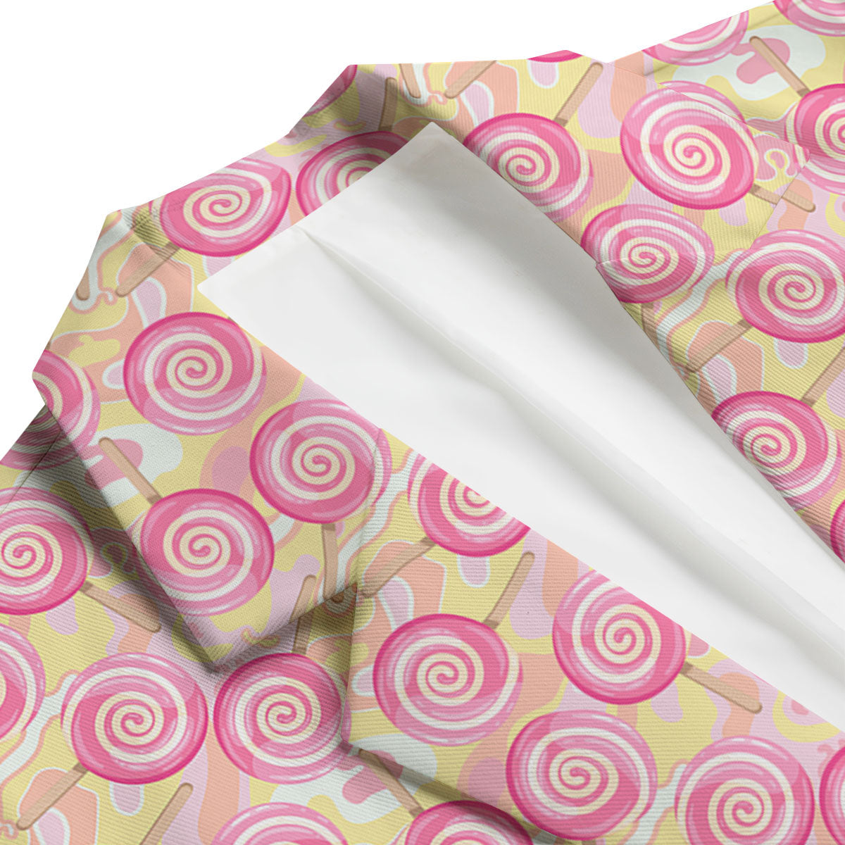 Swirl Pink Lollipop Print Pattern Men's Blazer-grizzshop