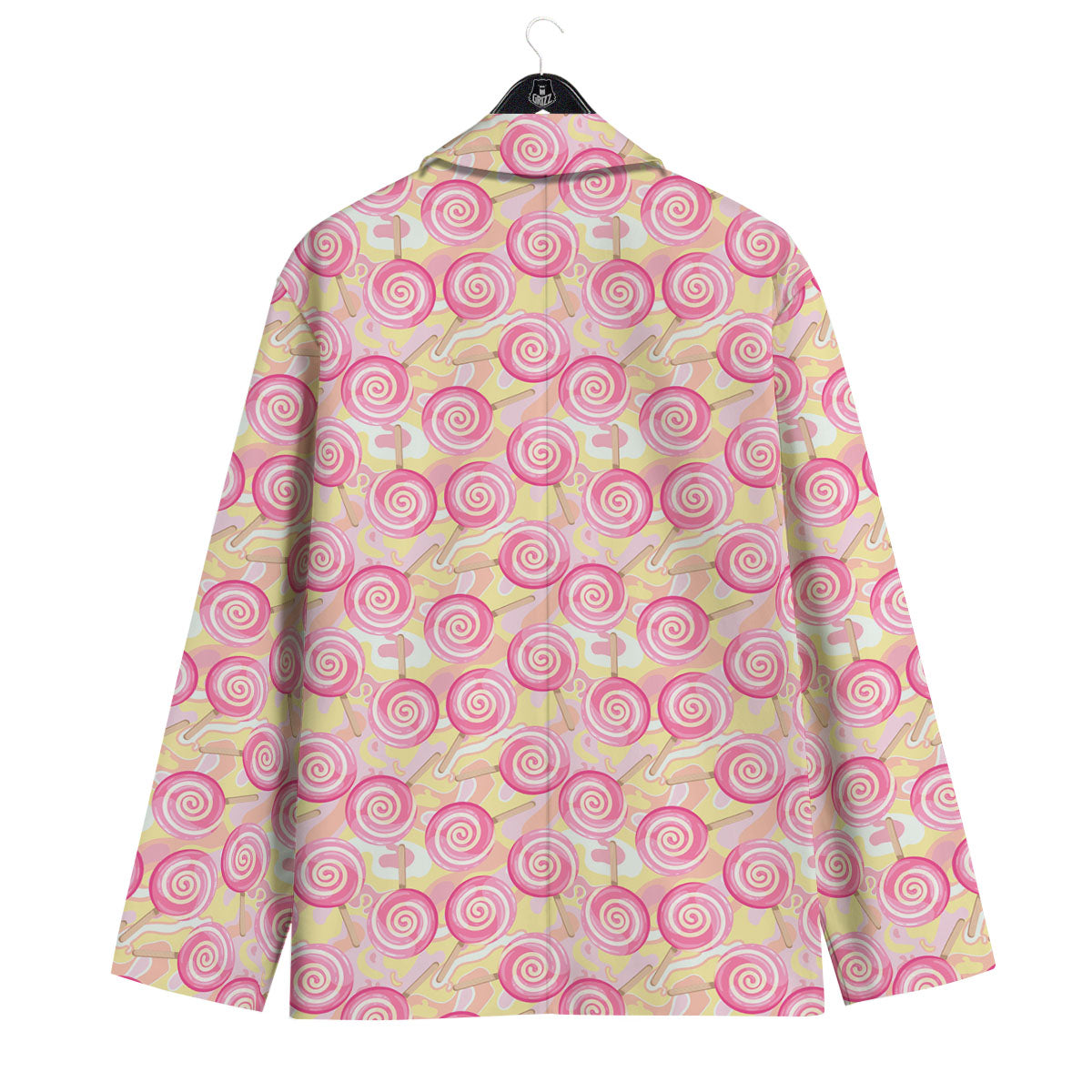 Swirl Pink Lollipop Print Pattern Men's Sport Coat-grizzshop