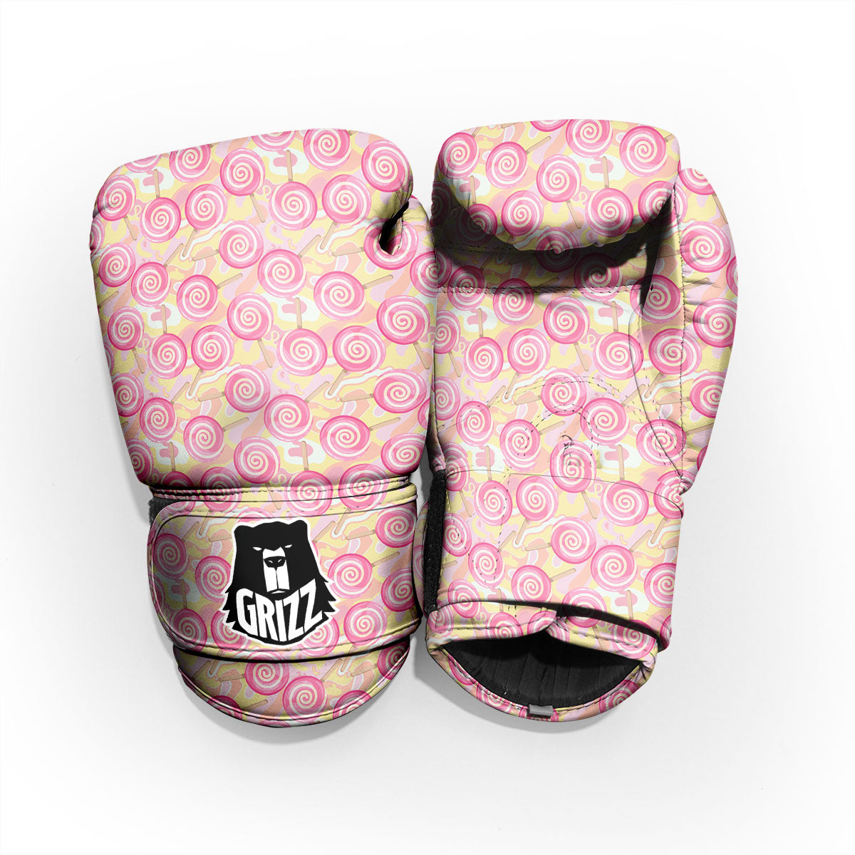 Swirl Pink Lollipop Print Pattern Pro Boxing Glove
