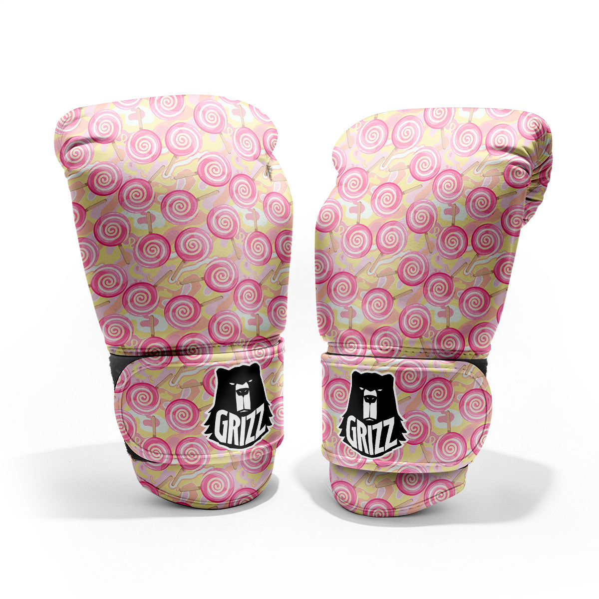 Swirl Pink Lollipop Print Pattern Pro Boxing Glove