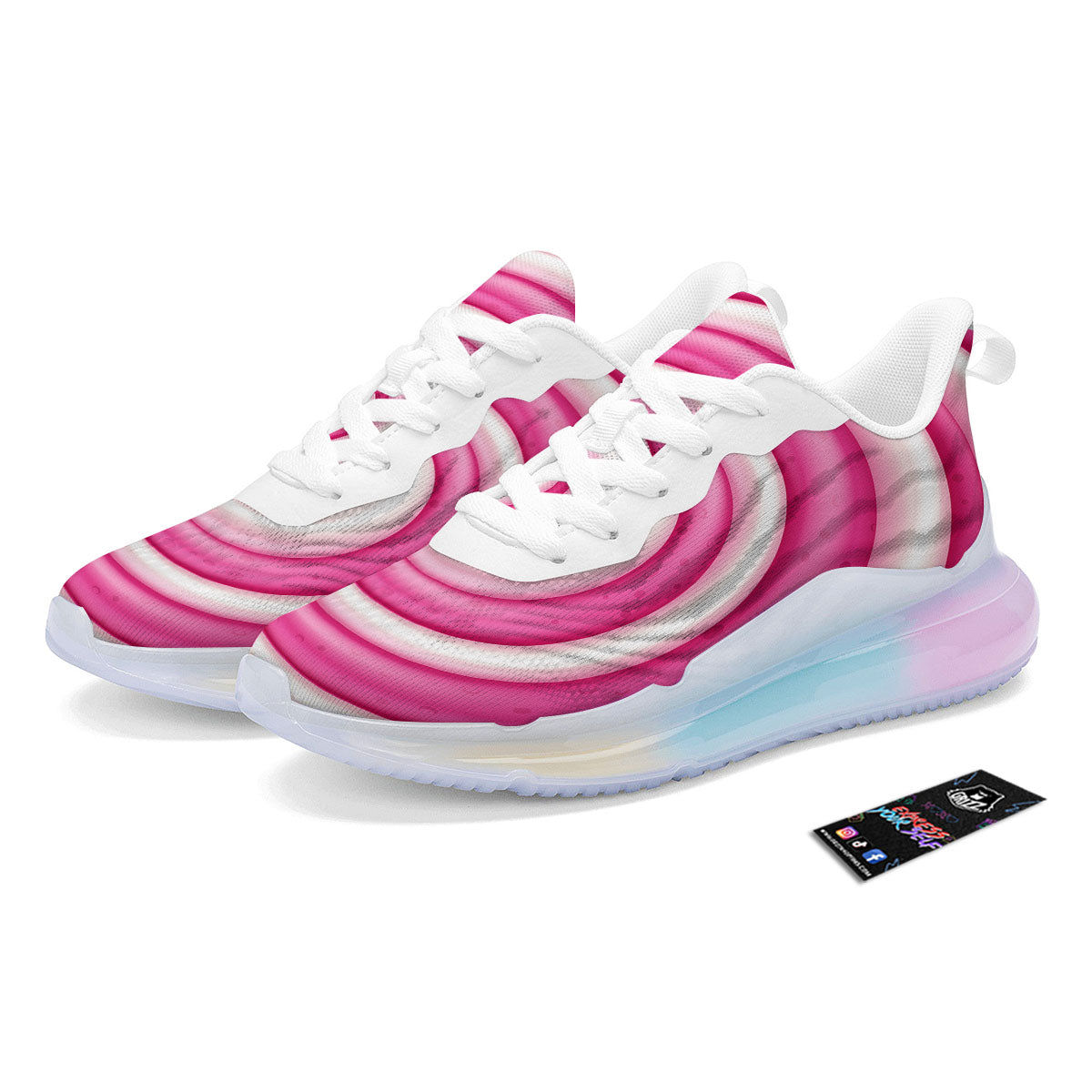 Swirl Pink Lollipop Print Running Sneakers-grizzshop