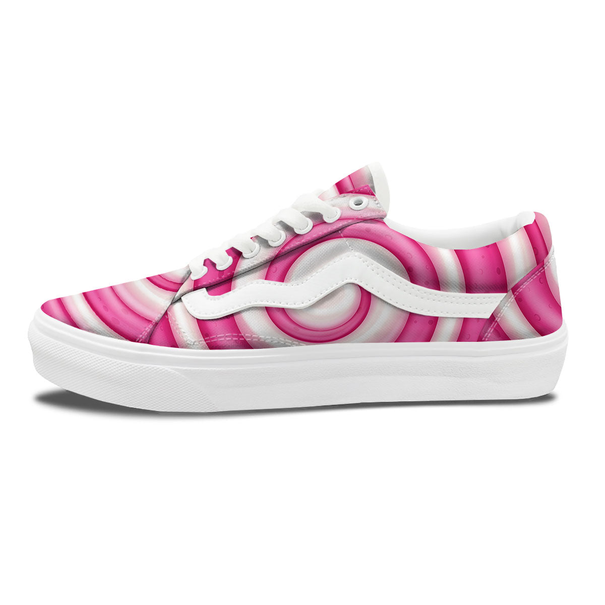 Swirl Pink Lollipop Print Skate Shoes-grizzshop