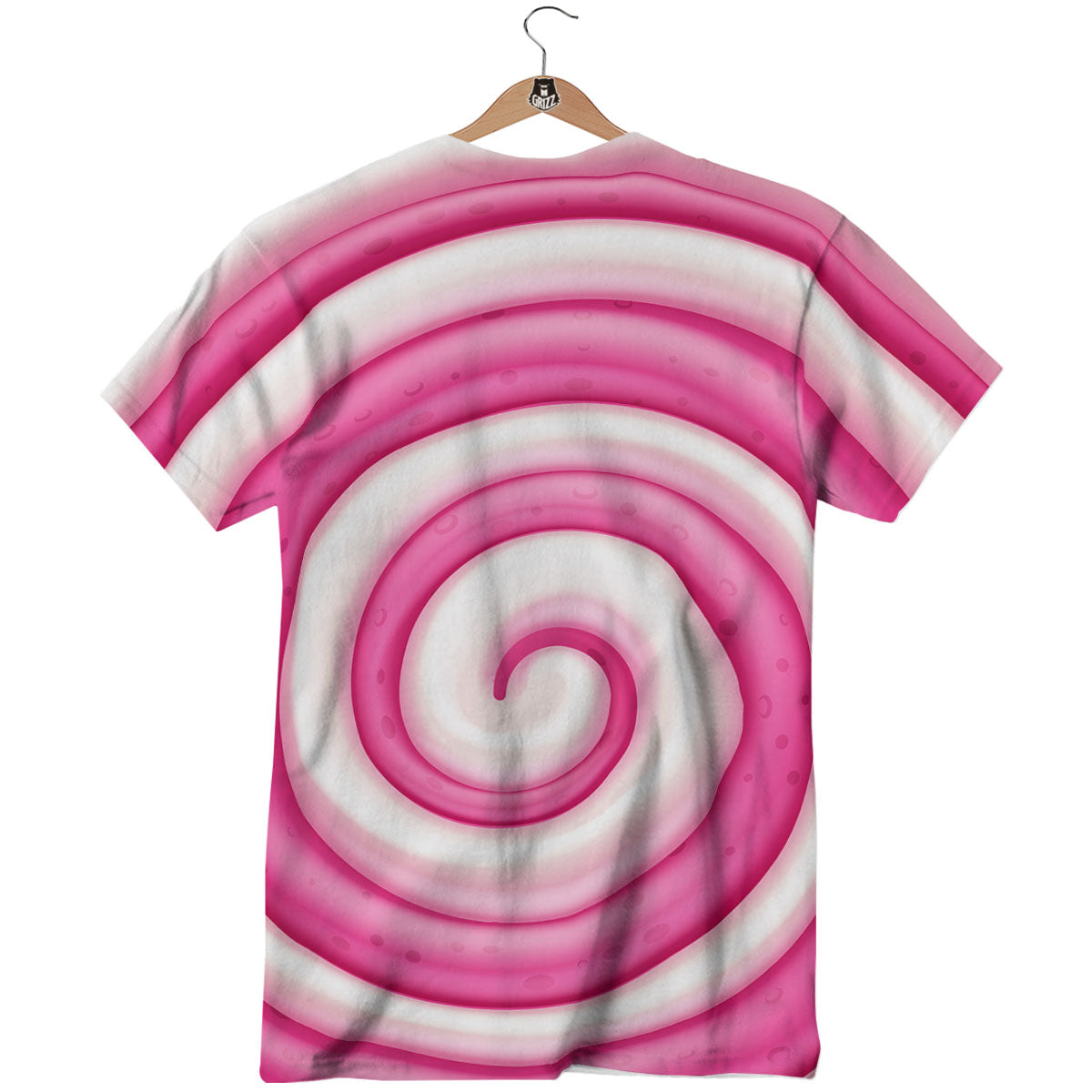 Swirl Pink Lollipop Print T-Shirt-grizzshop