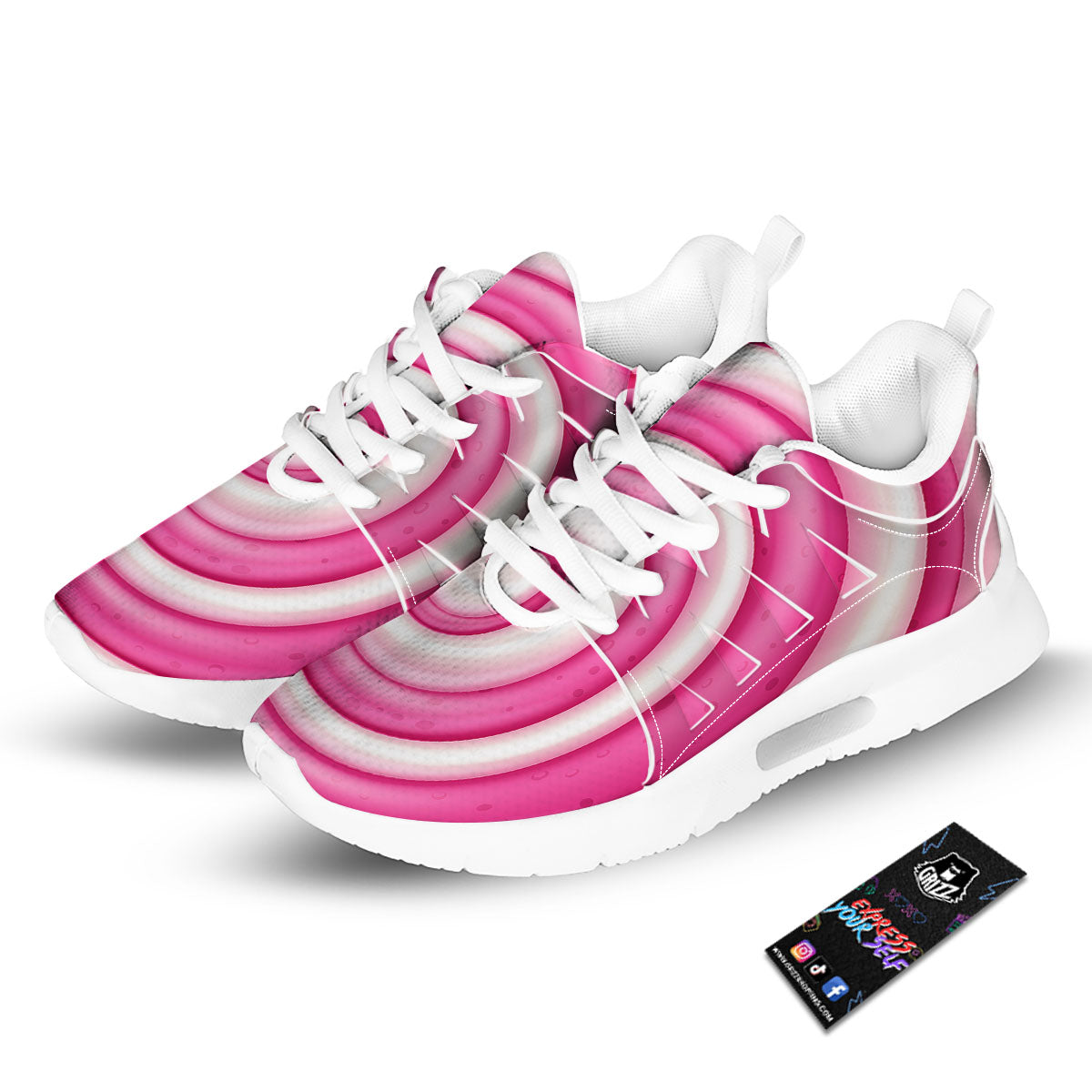 Swirl Pink Lollipop Print Tennis Shoes-grizzshop