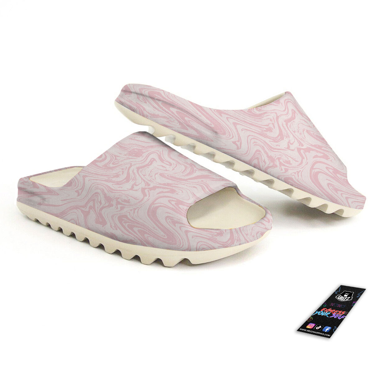Swirl Pink Print Pattern Sandals-grizzshop