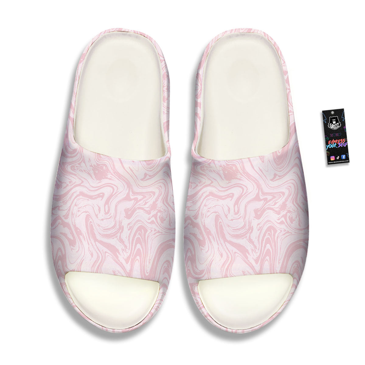 Swirl Pink Print Pattern Sandals-grizzshop