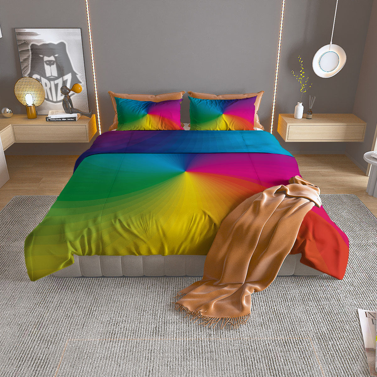 Tie Dye Pattern Print Duvet Cover Bedding Set