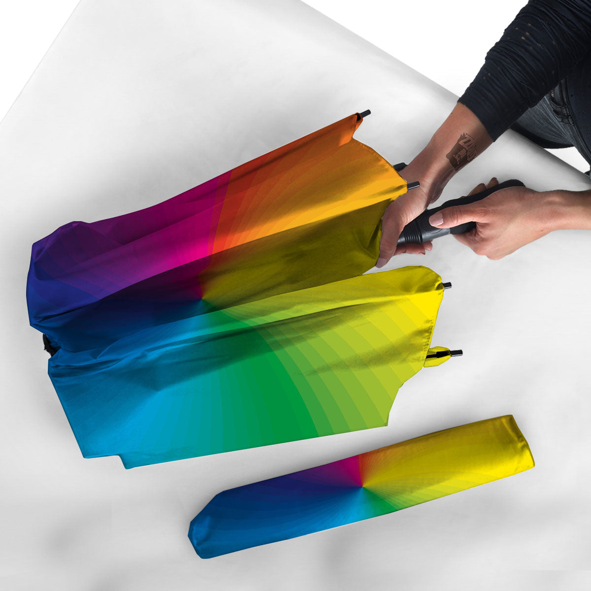 Swirl Rainbow Print Umbrella-grizzshop