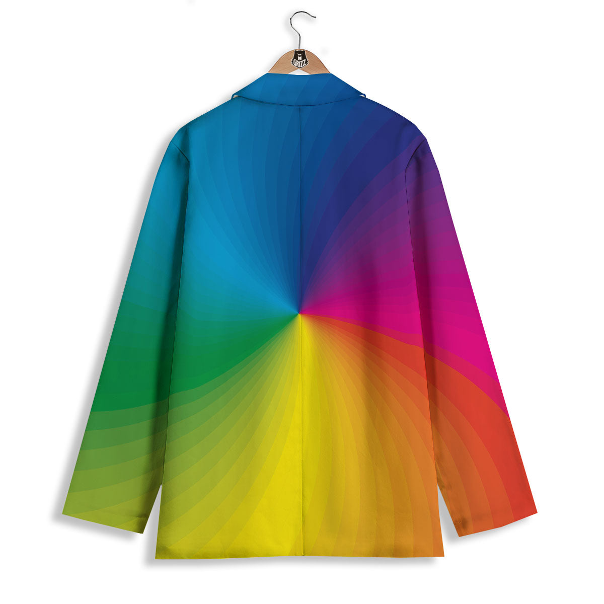 Swirl Rainbow Print Women's Blazer-grizzshop