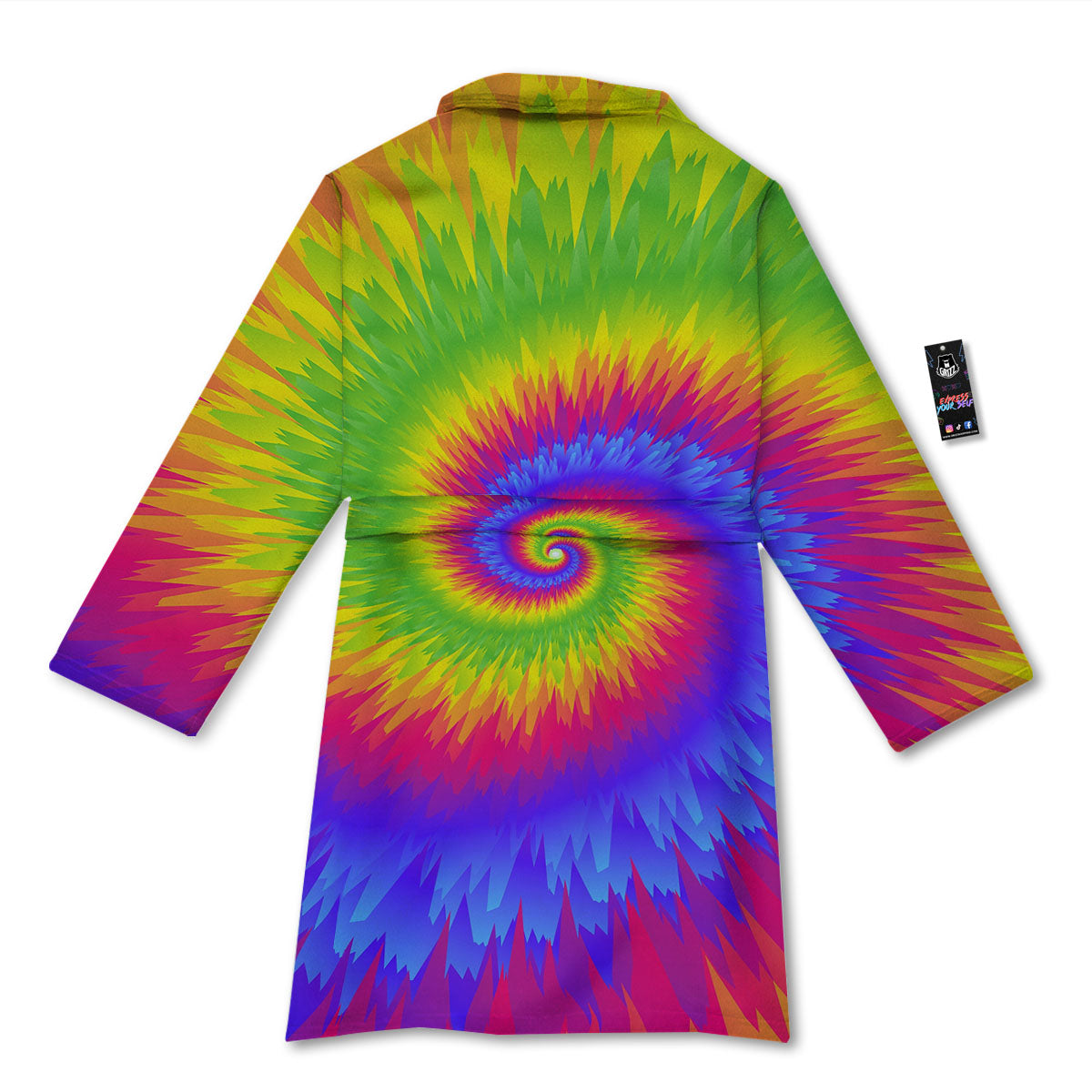 Swirl Rainbow Psychedelic Print Bathrobe-grizzshop