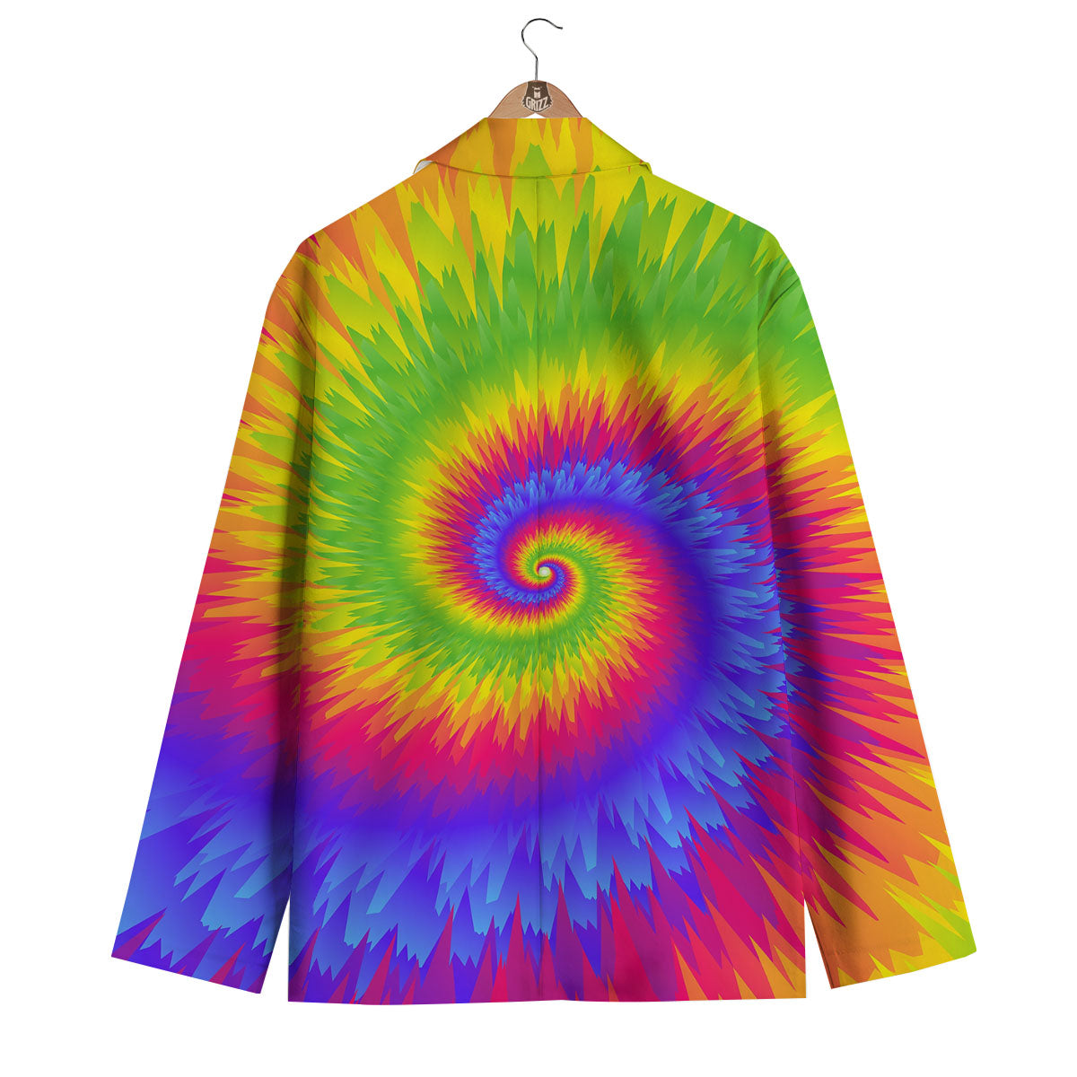 Swirl Rainbow Psychedelic Print Men's Blazer-grizzshop