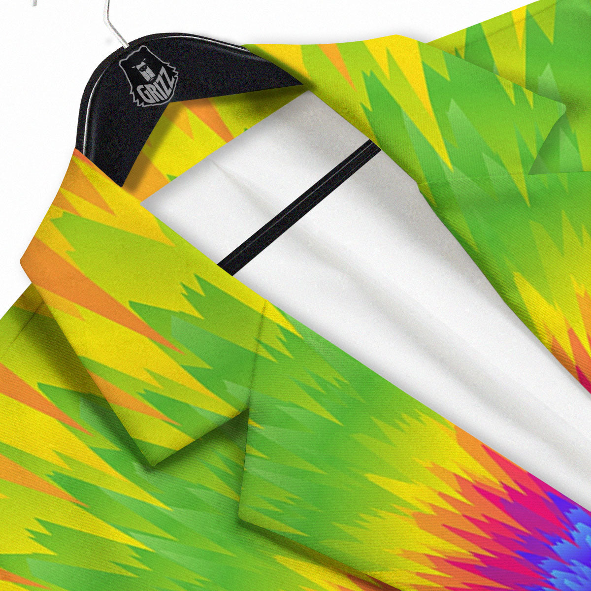 Swirl Rainbow Psychedelic Print Men's Sport Coat-grizzshop