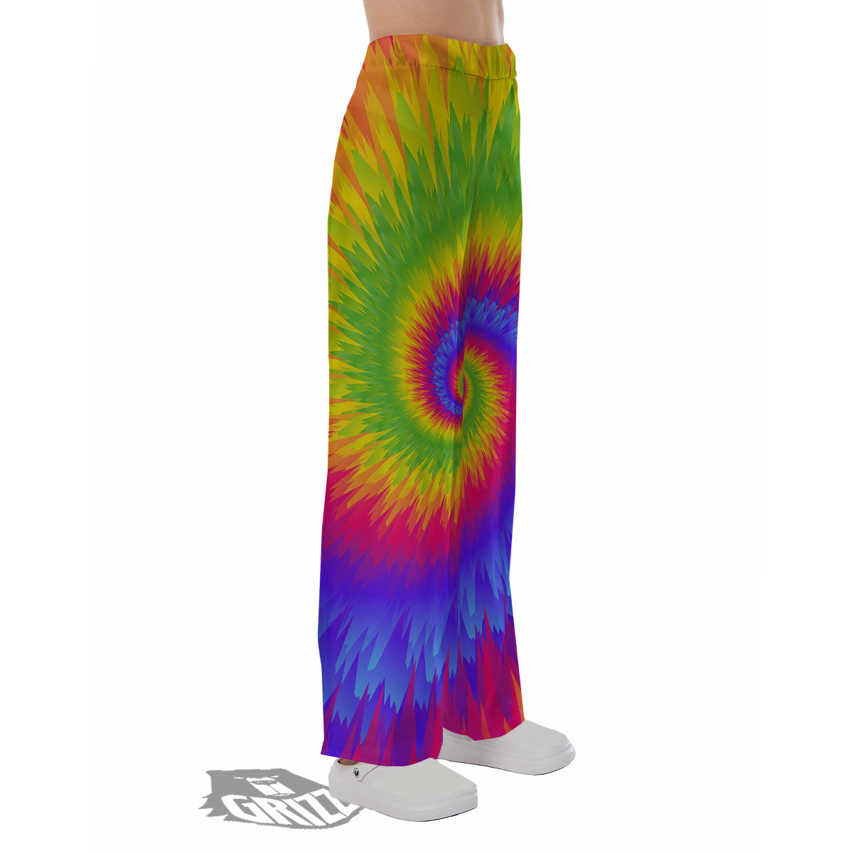 Swirl Rainbow Psychedelic Print Pajama Pants-grizzshop