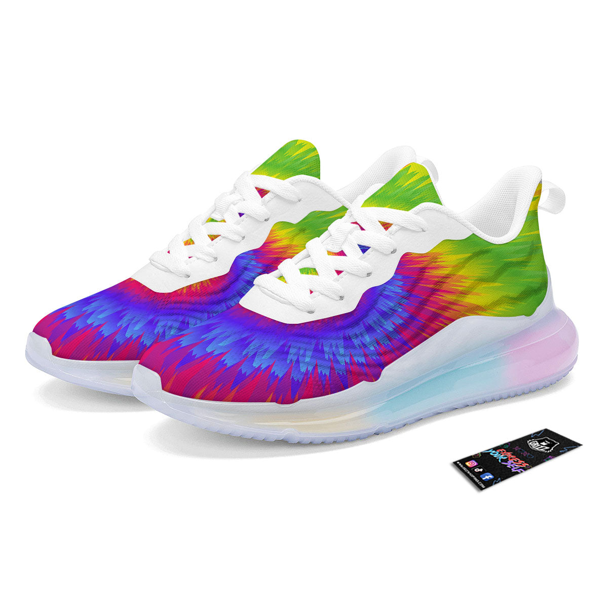 Swirl Rainbow Psychedelic Print Running Sneakers-grizzshop