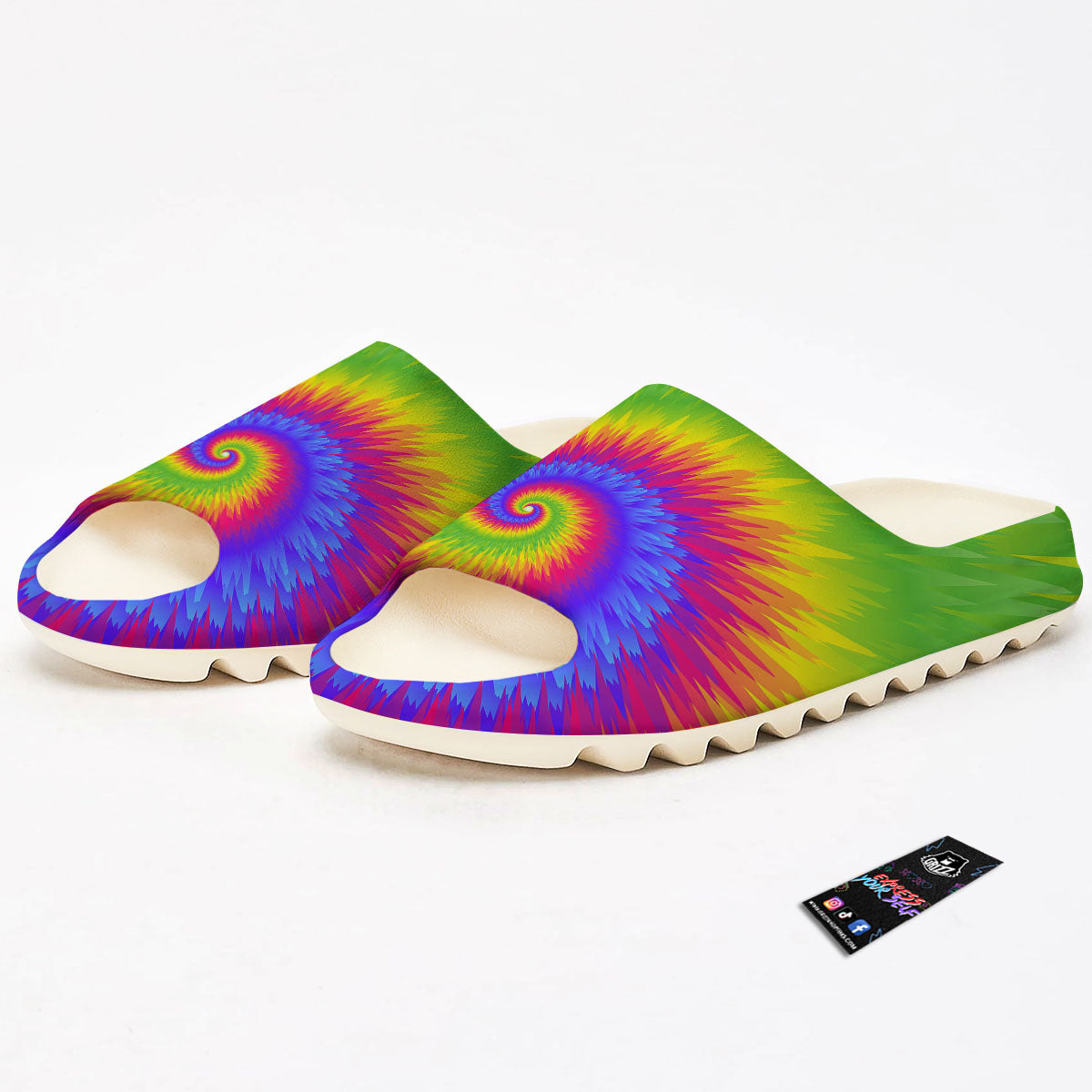 Swirl Rainbow Psychedelic Print Sandals-grizzshop