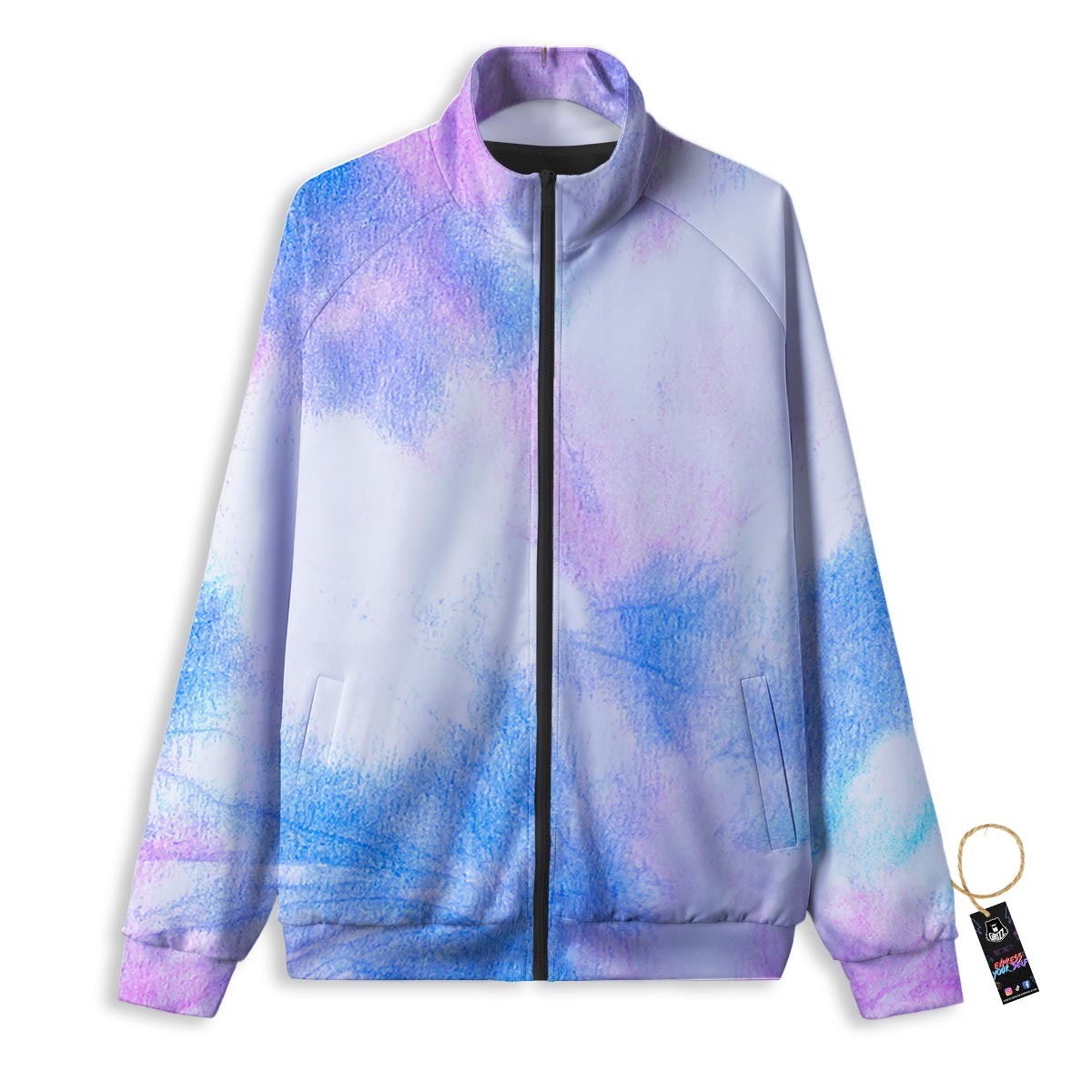Swirl Rainbow Psychedelic Print Track Jacket-grizzshop