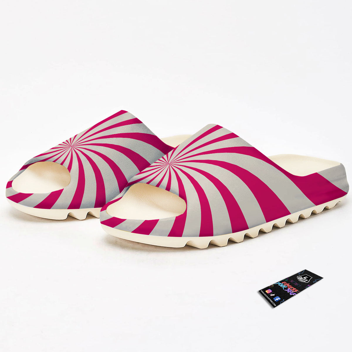 Swirl Candy Pink Print Sandals-grizzshop