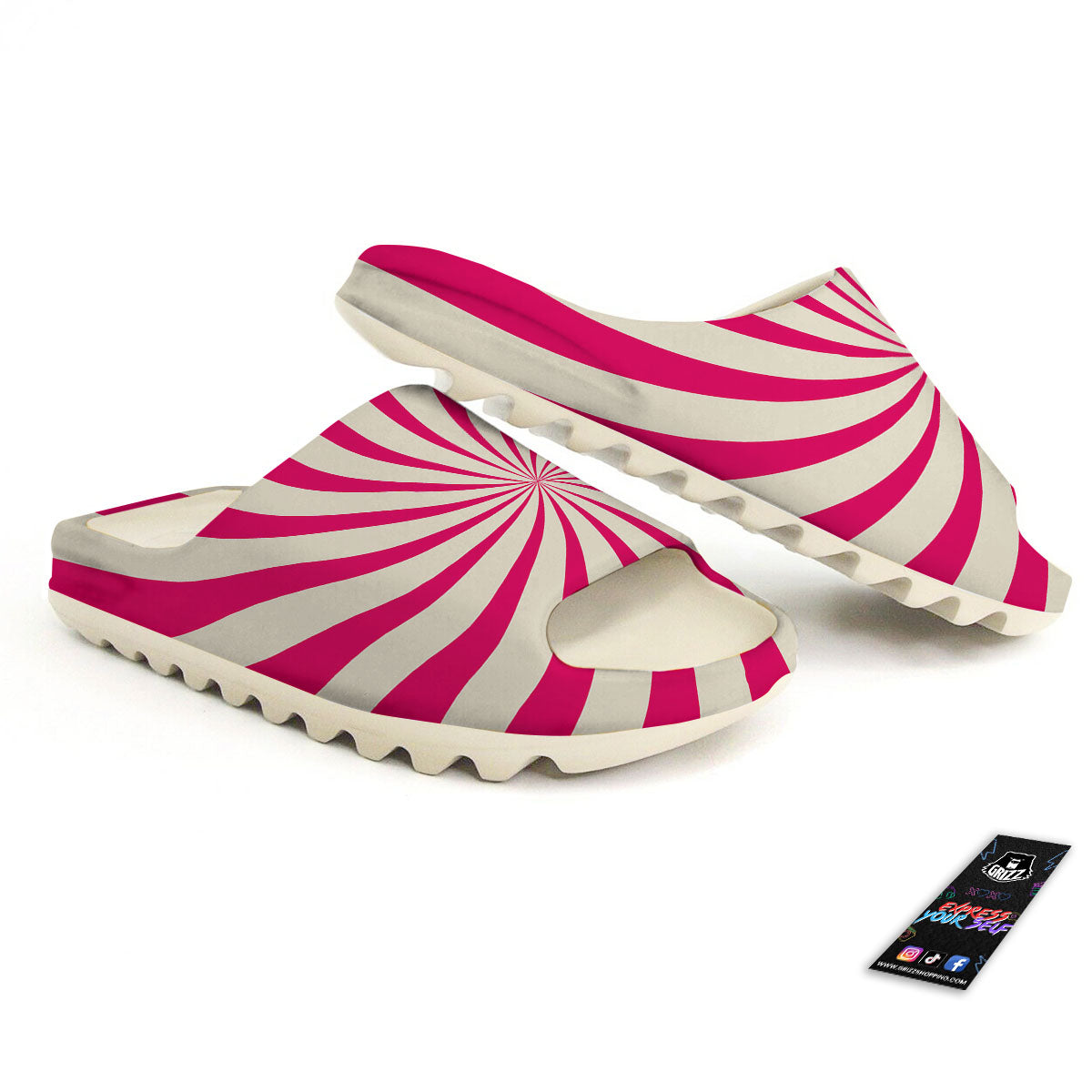 Swirl Candy Pink Print Sandals-grizzshop