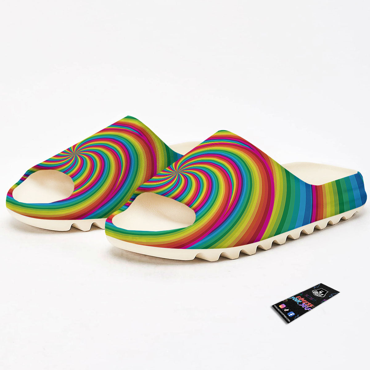 Swirl Candy Rainbow Print Sandals-grizzshop