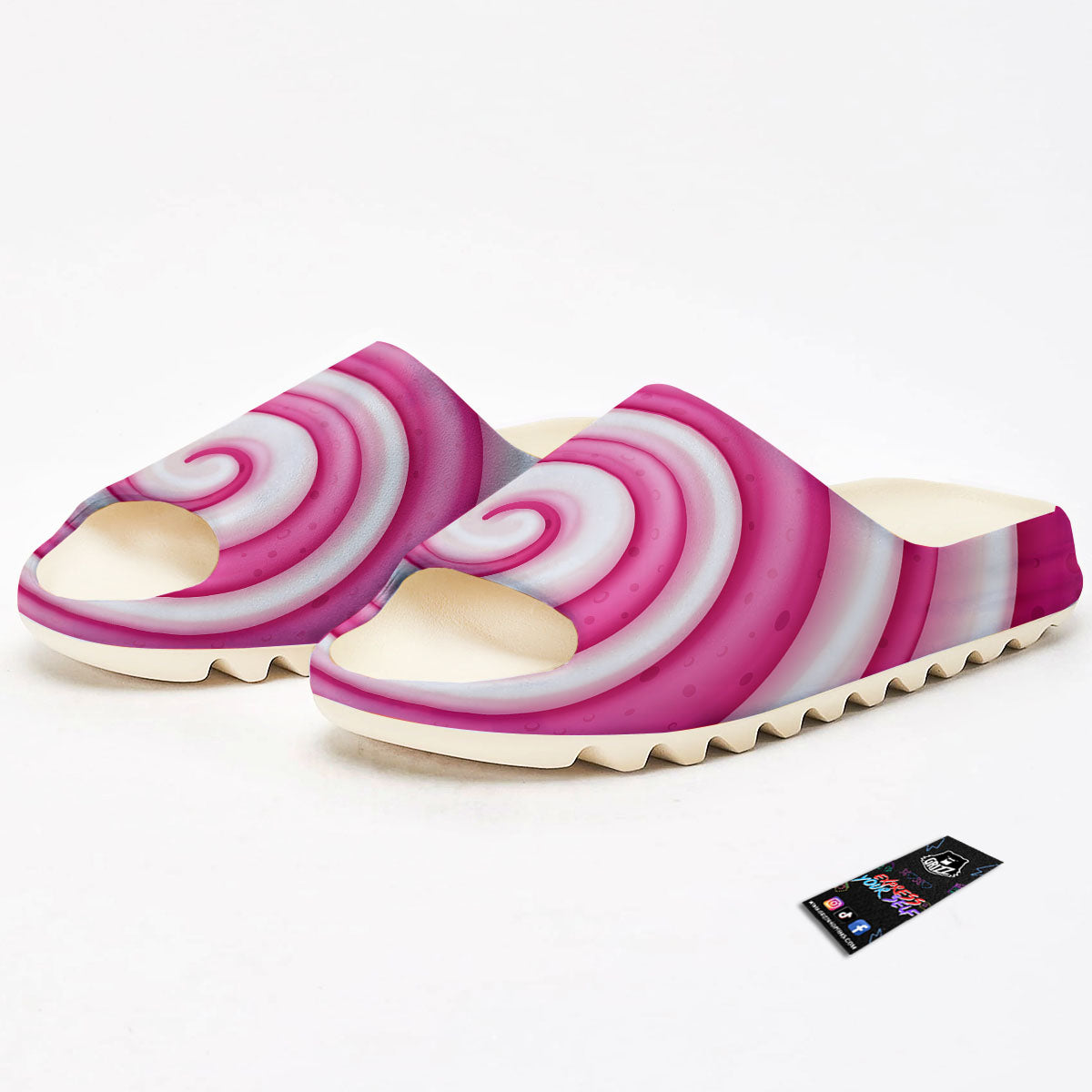 Swirl Pink Lollipop Print Sandals-grizzshop