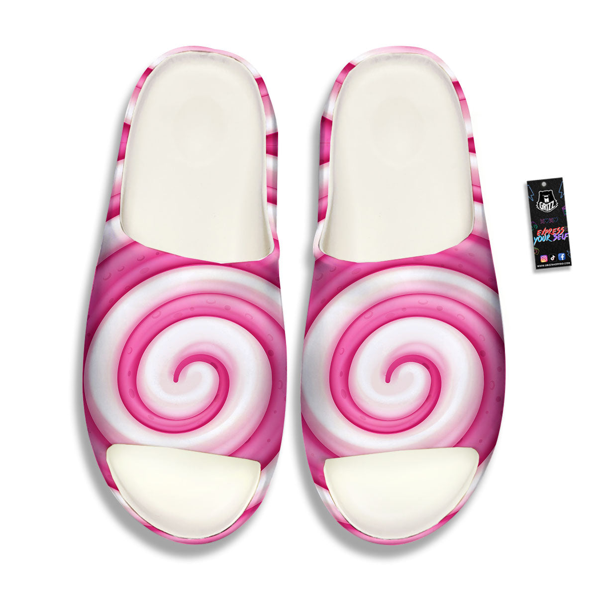 Swirl Pink Lollipop Print Sandals-grizzshop