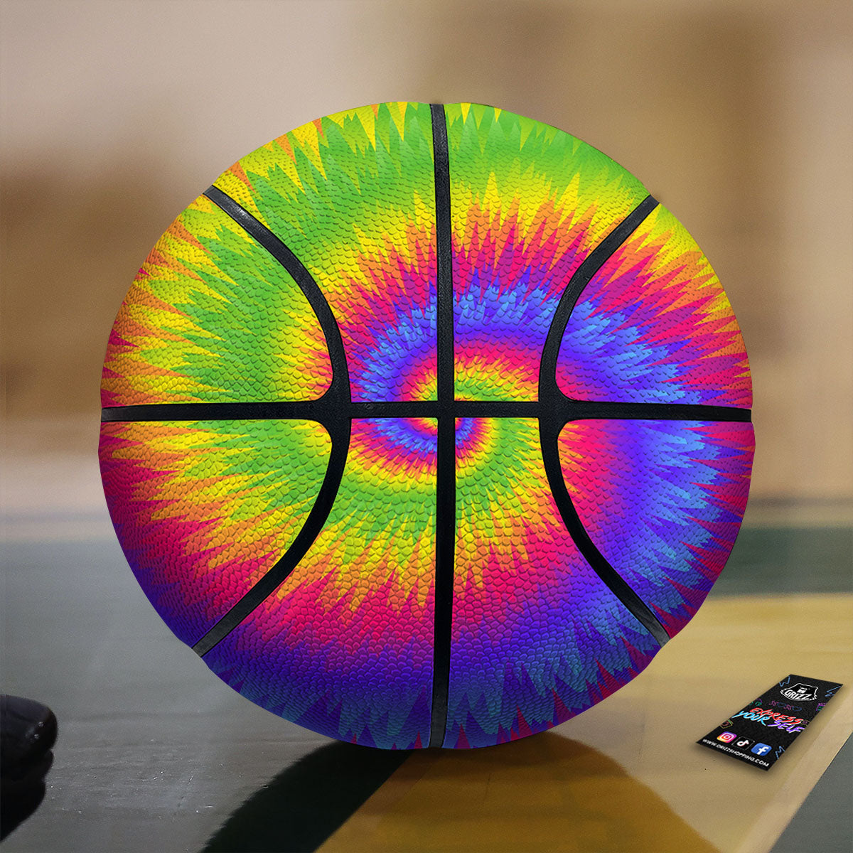 Tie Dye Pink And Teal Print Basketball