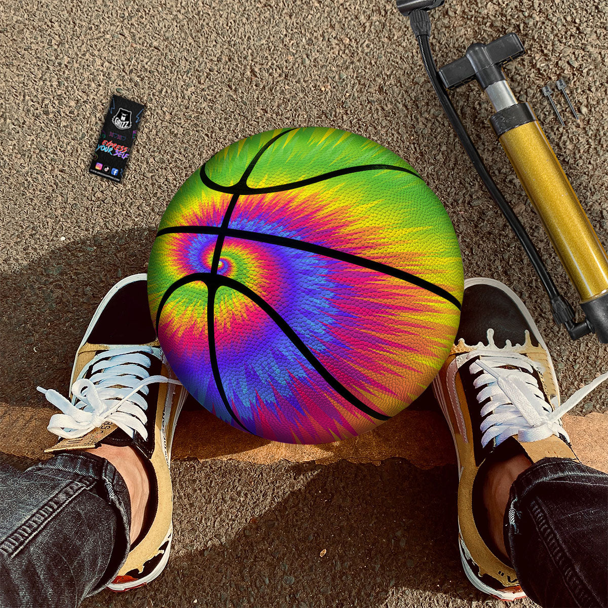 Tie Dye Pink And Teal Print Basketball