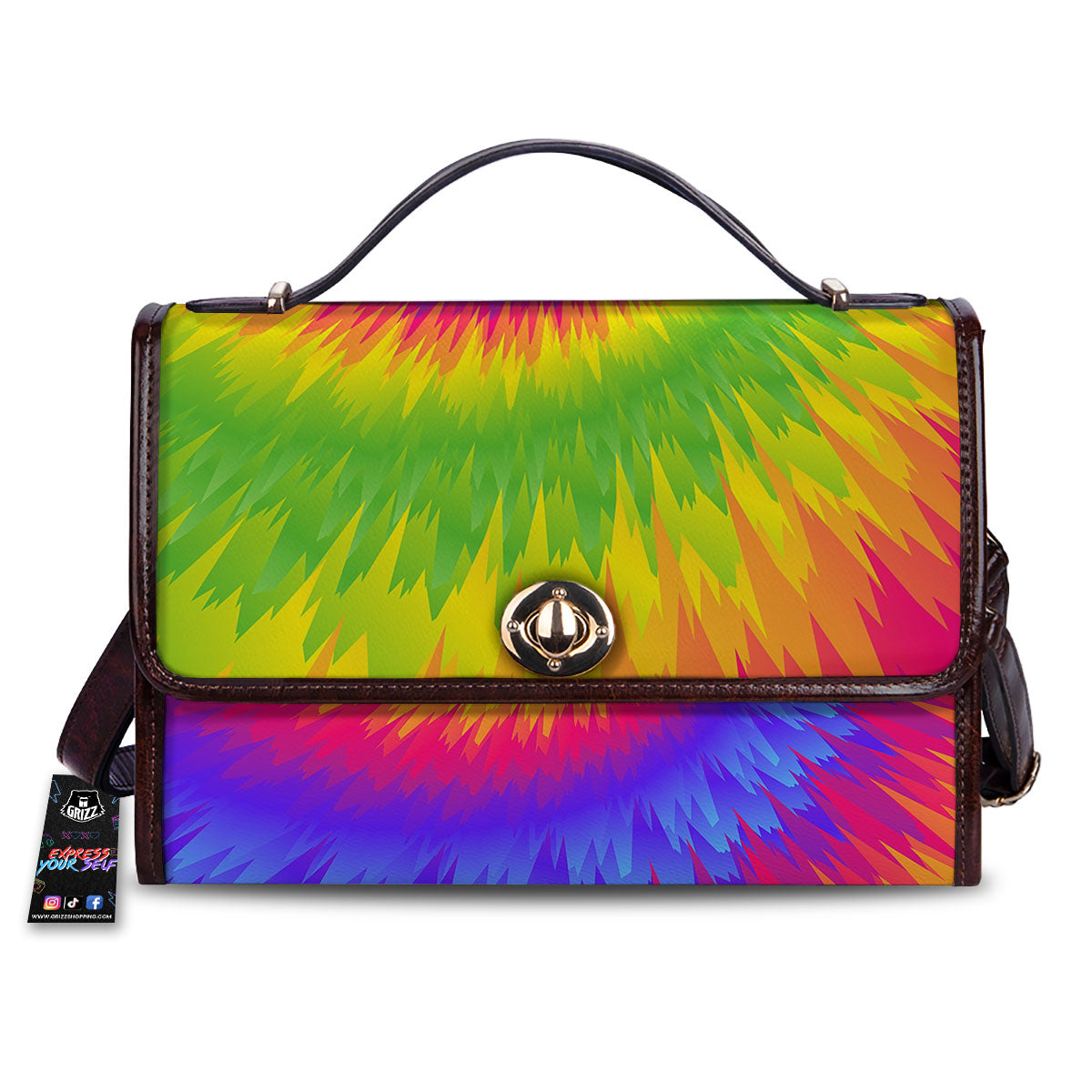 Swirl Rainbow Psychedelic Print Women's Satchel Bag
