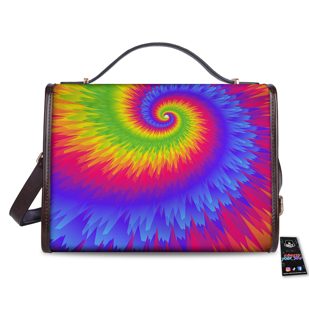 Swirl Rainbow Psychedelic Print Women's Satchel Bag