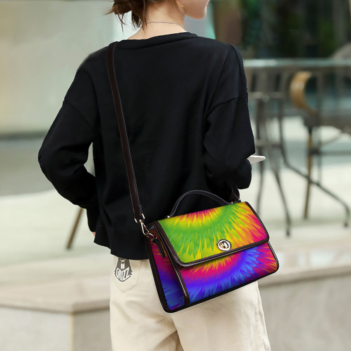 Swirl Rainbow Psychedelic Print Women's Satchel Bag